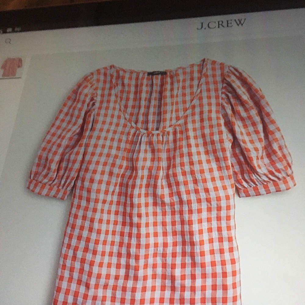J Crew Gingham Blouse size L